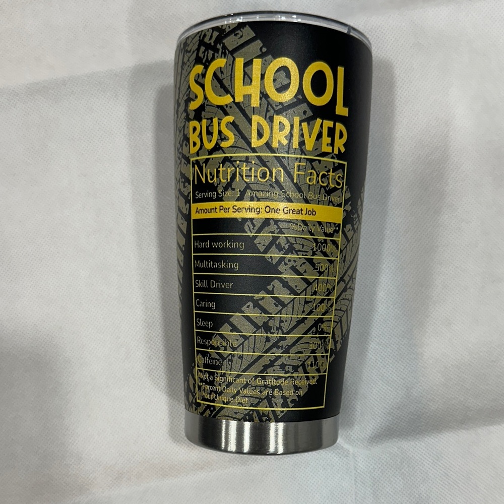 Black and Gold Bus Driver Tumbler - Picture 3 of 5